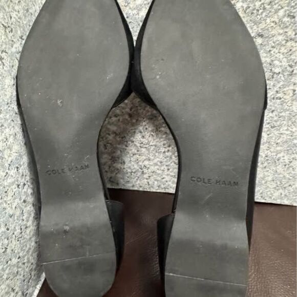Cole Haan Black D’Orsay Flats Black Leather Women’s Size 7 - Picture 5 of 5